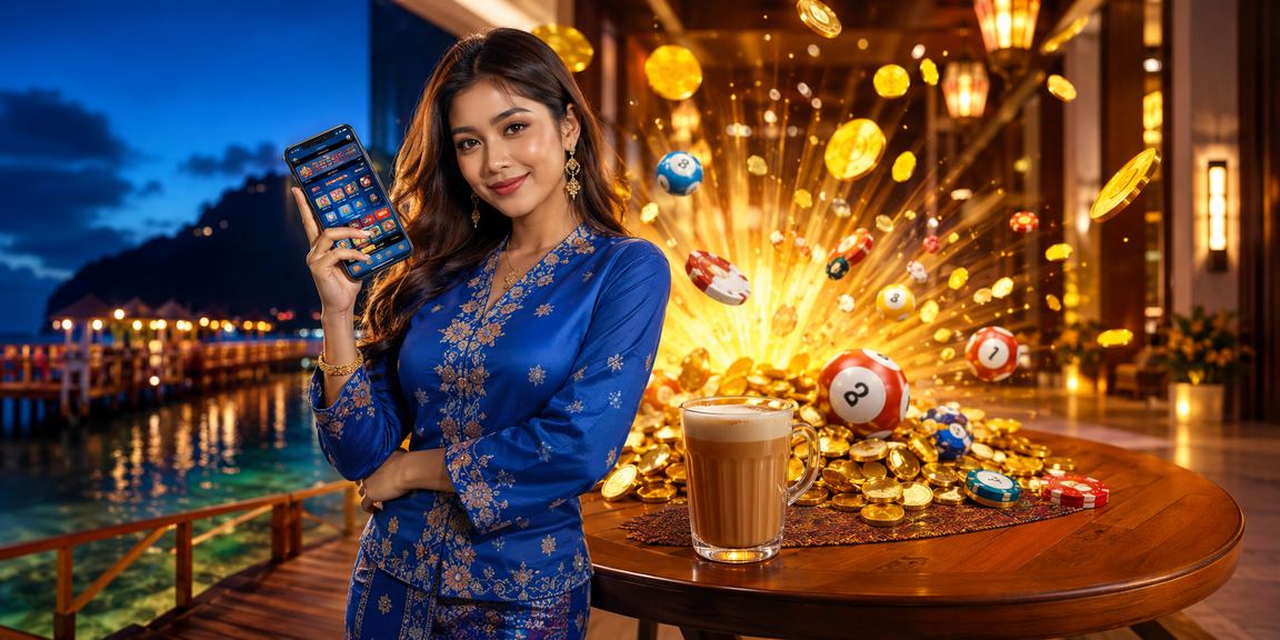 Sabah mobile casino player in baju kurung playing online poker at speed2u
